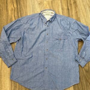 Vintage Jean Shirt 90's‎ Denim Button Up Men's Large Tones By CC Sport